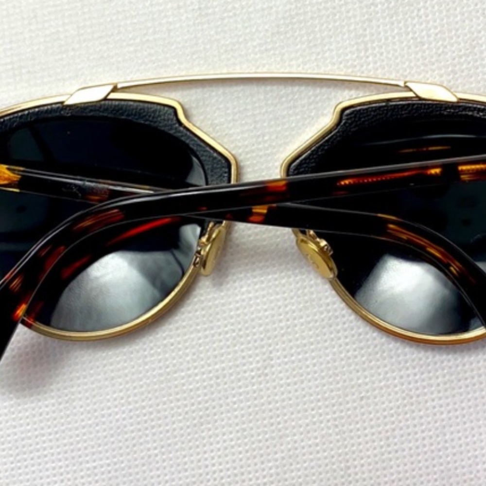 Dior So Real metal and leather trim sunglasses